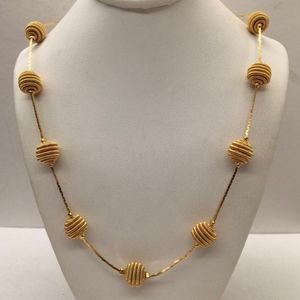 Trifari spiral ball gold necklace